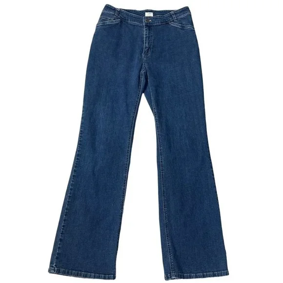 J. Jill Stretch Medium Wash Wide Leg Mid-Rise Denim Jeans Size 4 - Picture 2 of 7